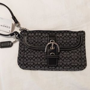 Coach Logo Wristlet Front Buckle Clutch